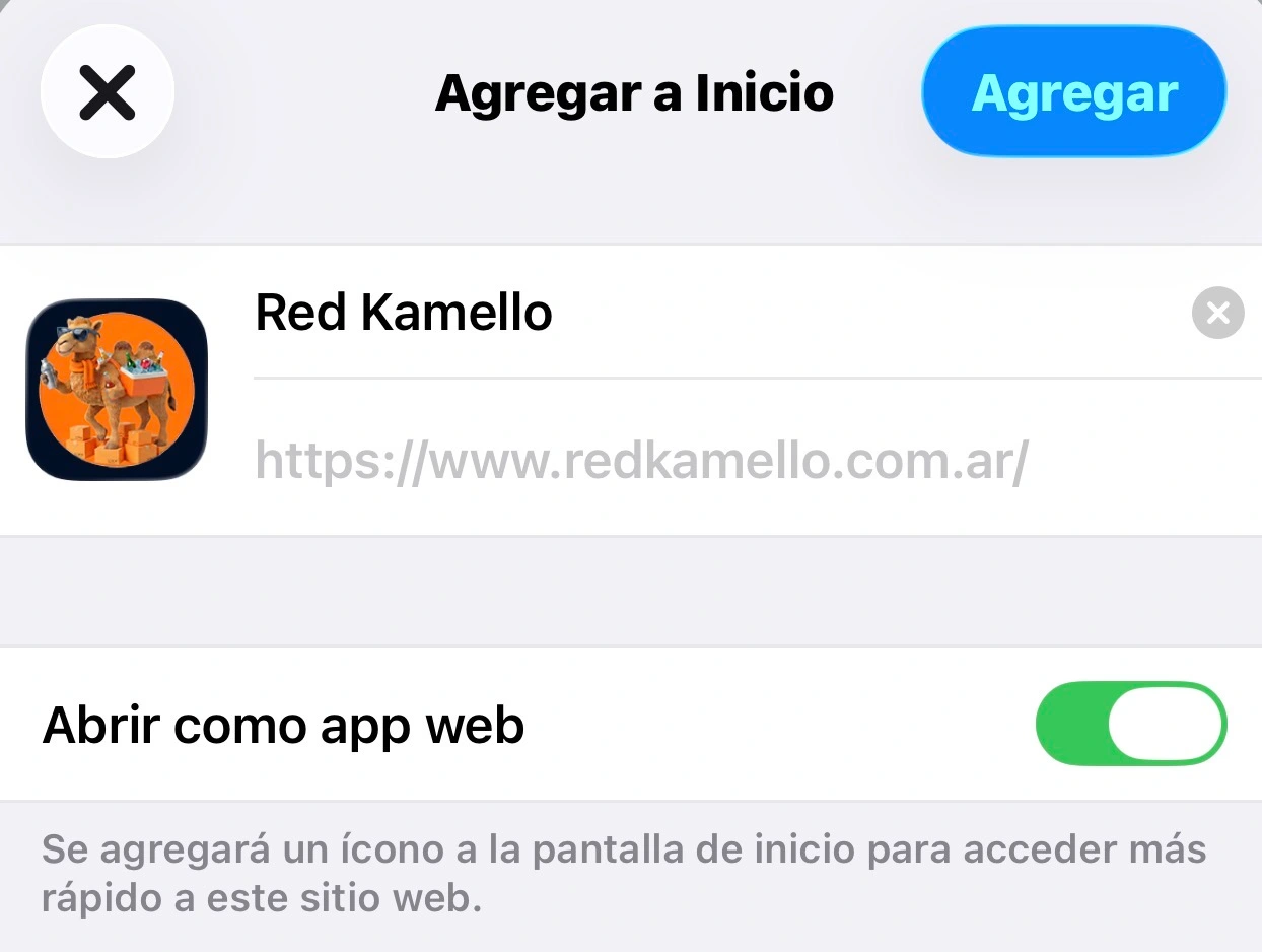 Seleccionar Agregar a Inicio
