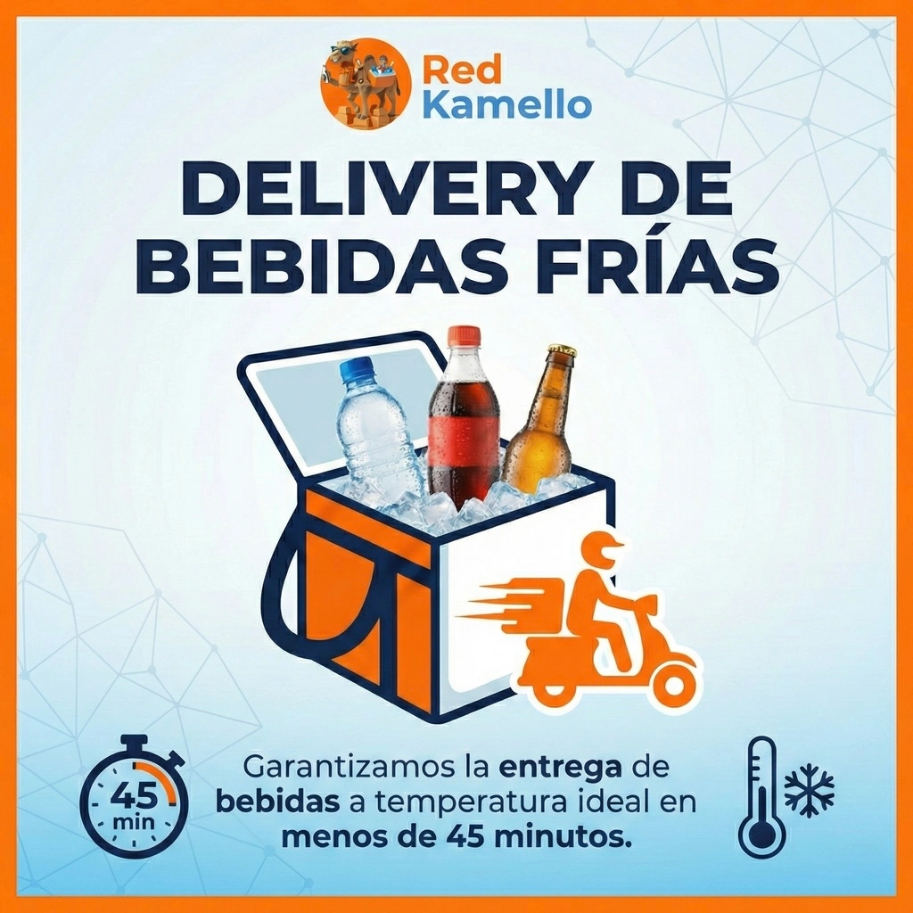 Servicio de delivery ultra rápido de bebidas frías para comercios asociados