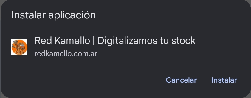 Ventana de confirmación de instalación
